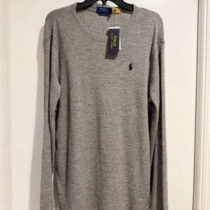 Ralph Lauren Gray Waffle Knit Sweater NWT